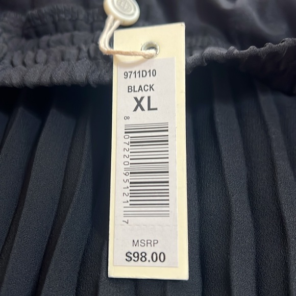 Max Studio Black Midi A-Line Pleated Skirt. XL.  NWT - Picture 3 of 7